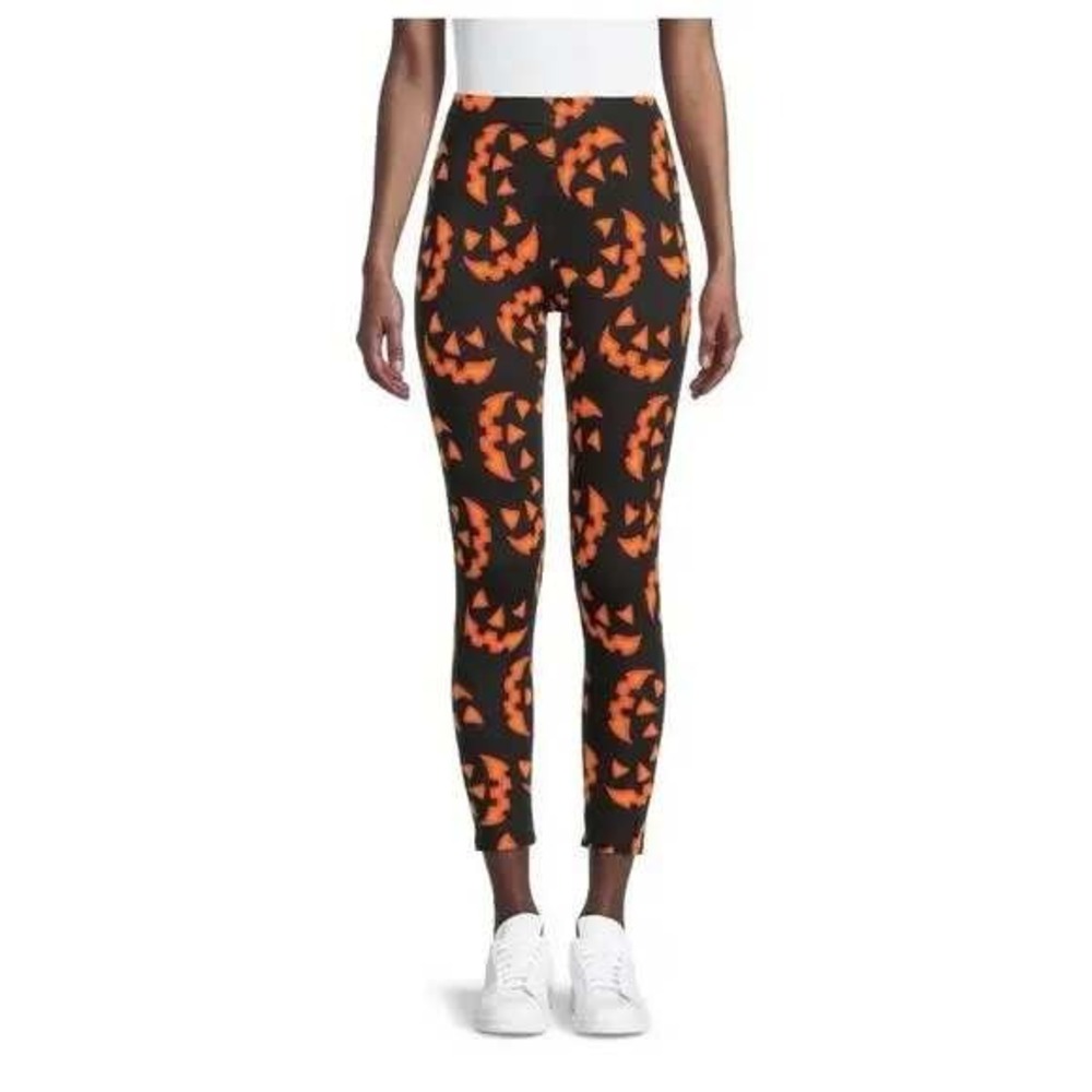 No Boundaries Juniors Halloween Jack-o-Lantern‎ Ankle Leggings Size L 11-13